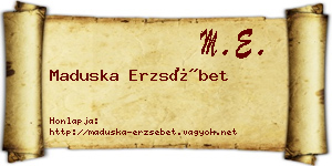 Maduska Erzsébet névjegykártya